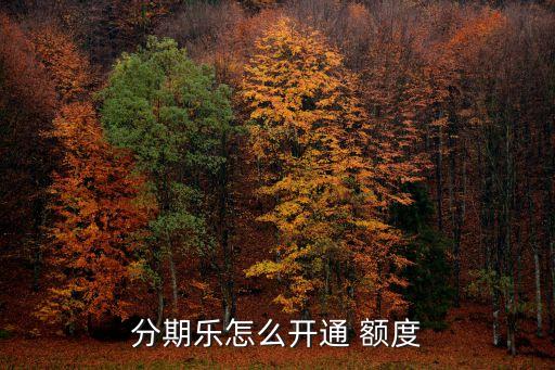 分期樂(lè)怎么開通 額度