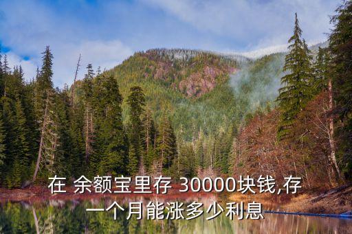 在 余額寶里存 30000塊錢,存一個(gè)月能漲多少利息