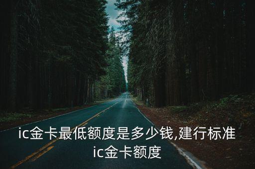建行ic金卡最低額度是多少錢,建行標準ic金卡額度