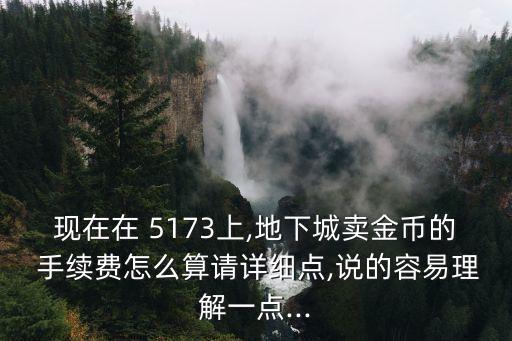 現(xiàn)在在 5173上,地下城賣金幣的 手續(xù)費(fèi)怎么算請(qǐng)?jiān)敿?xì)點(diǎn),說的容易理解一點(diǎn)...