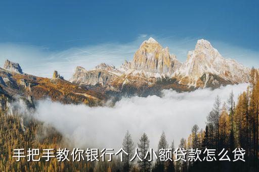 手把手教你銀行個(gè)人小額貸款怎么貸