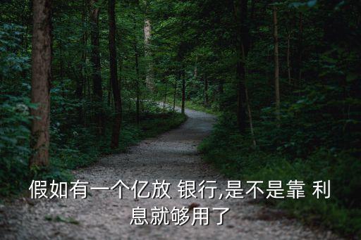 假如有一個億放 銀行,是不是靠 利息就夠用了