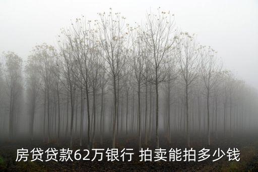 房貸貸款62萬銀行 拍賣能拍多少錢