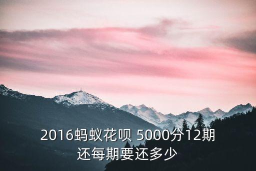 2016螞蟻花唄 5000分12期還每期要還多少