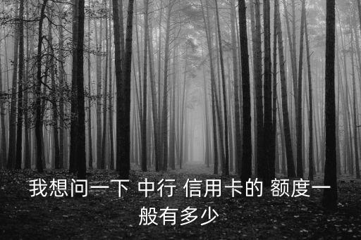 我想問一下 中行 信用卡的 額度一般有多少