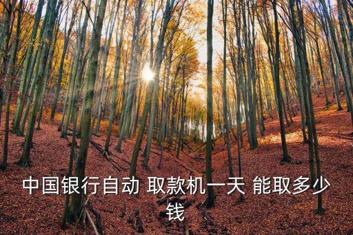 中國銀行自動(dòng) 取款機(jī)一天 能取多少錢