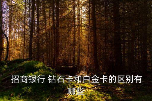  招商銀行 鉆石卡和白金卡的區(qū)別有哪些