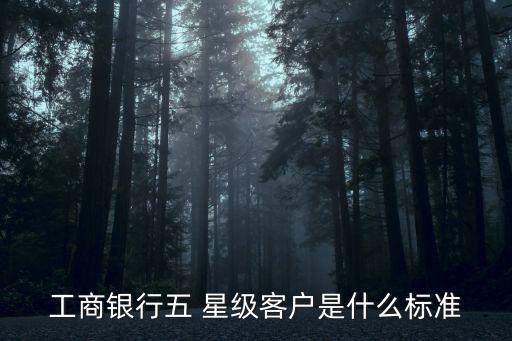 工商銀行五 星級(jí)客戶是什么標(biāo)準(zhǔn)