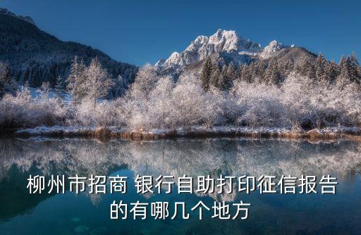  柳州市招商 銀行自助打印征信報(bào)告的有哪幾個(gè)地方