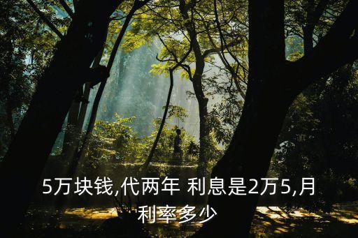 5萬塊錢,代兩年 利息是2萬5,月利率多少