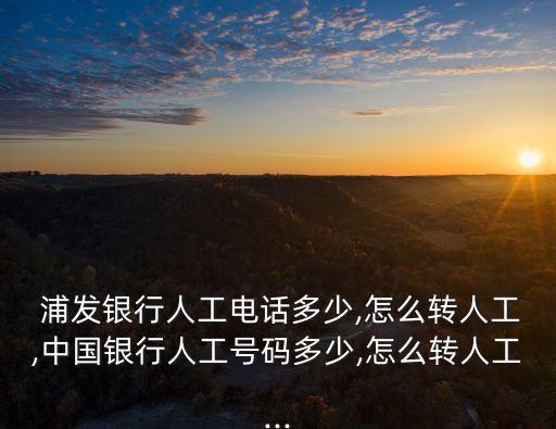  浦發(fā)銀行人工電話多少,怎么轉(zhuǎn)人工,中國銀行人工號碼多少,怎么轉(zhuǎn)人工...
