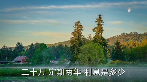 20w存定期利息多少,存20萬定期哪家銀行利息高