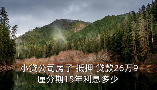 小貸公司抵押貸款綜合利率是多少