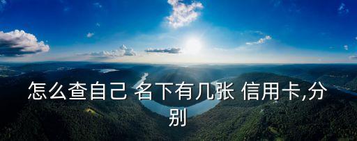 怎么查自己 名下有幾張 信用卡,分別