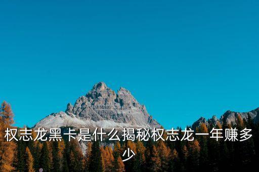 權(quán)志龍黑卡是什么揭秘權(quán)志龍一年賺多少