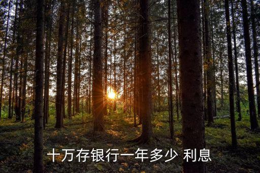 十萬存銀行一年多少 利息