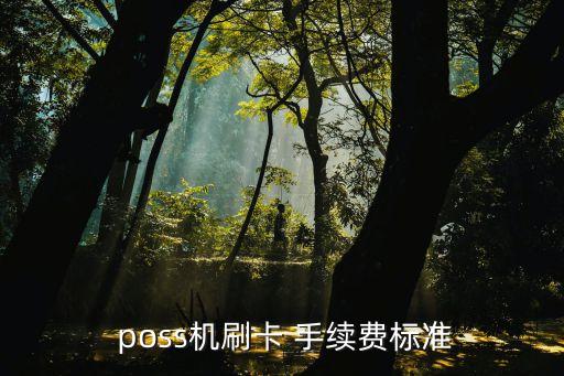  poss機刷卡 手續(xù)費標(biāo)準(zhǔn)
