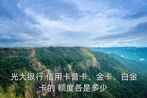  光大銀行 信用卡普卡、金卡、白金卡的 額度各是多少