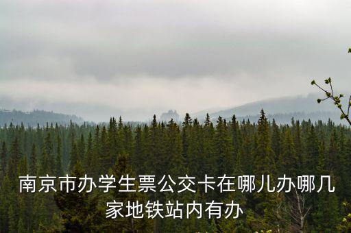  南京市辦學(xué)生票公交卡在哪兒辦哪幾家地鐵站內(nèi)有辦