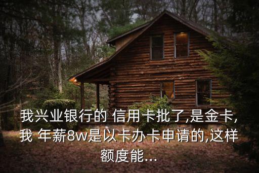 我興業(yè)銀行的 信用卡批了,是金卡,我 年薪8w是以卡辦卡申請(qǐng)的,這樣額度能...