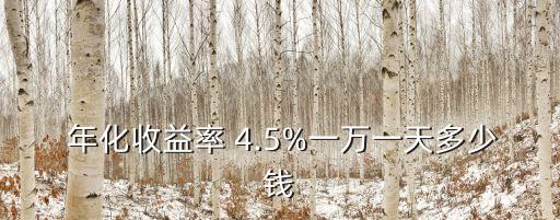  年化收益率 4.5%一萬一天多少錢