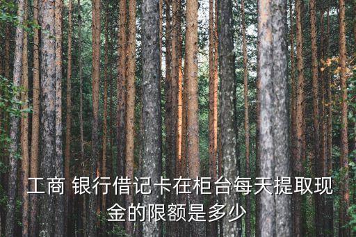  工商 銀行借記卡在柜臺(tái)每天提取現(xiàn)金的限額是多少