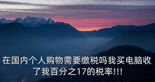 在國(guó)內(nèi)個(gè)人購(gòu)物需要繳稅嗎我買電腦收了我百分之17的稅率!!!