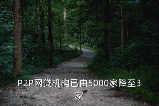 P2P網(wǎng)貸機構(gòu)已由5000家降至3家