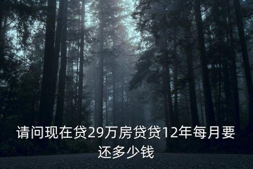 請問現(xiàn)在貸29萬房貸貸12年每月要還多少錢
