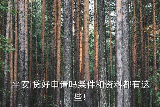  平安i貸好申請(qǐng)嗎條件和資料都有這些!