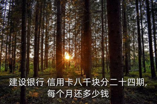 建設(shè)銀行 信用卡八千塊分二十四期,每個月還多少錢