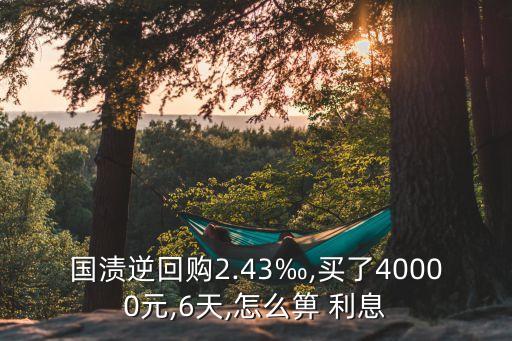國(guó)漬逆回購(gòu)2.43‰,買了40000元,6天,怎么箅 利息