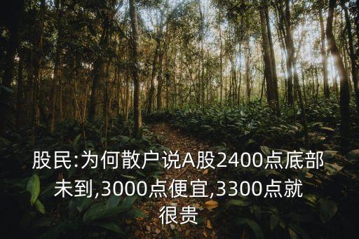股民:為何散戶說A股2400點底部未到,3000點便宜,3300點就很貴