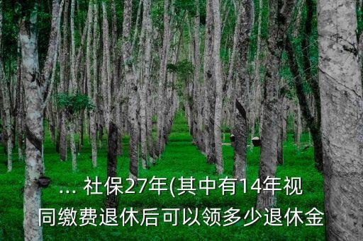 交了27年社保能拿多少合適