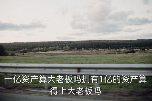 一億資產(chǎn)算大老板嗎擁有1億的資產(chǎn)算得上大老板嗎