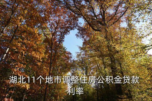 湖北11個(gè)地市調(diào)整住房公積金貸款 利率