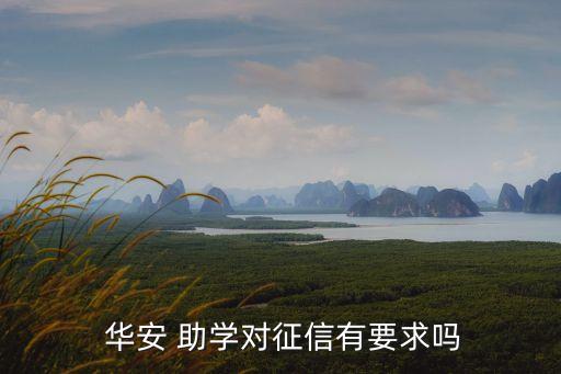  華安 助學(xué)對(duì)征信有要求嗎