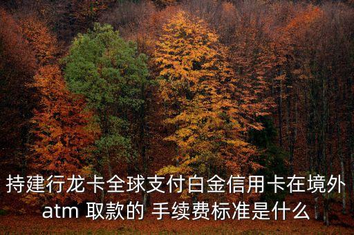 持建行龍卡全球支付白金信用卡在境外atm 取款的 手續(xù)費標準是什么
