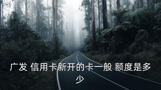 廣發(fā) 信用卡新開的卡一般 額度是多少