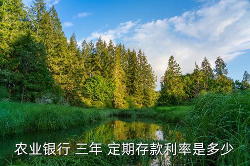 農(nóng)業(yè)銀行 三年 定期存款利率是多少