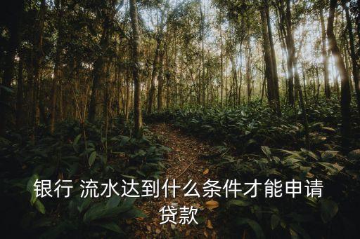  銀行 流水達(dá)到什么條件才能申請(qǐng) 貸款