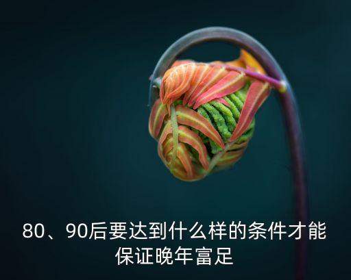 80、90后要達到什么樣的條件才能保證晚年富足
