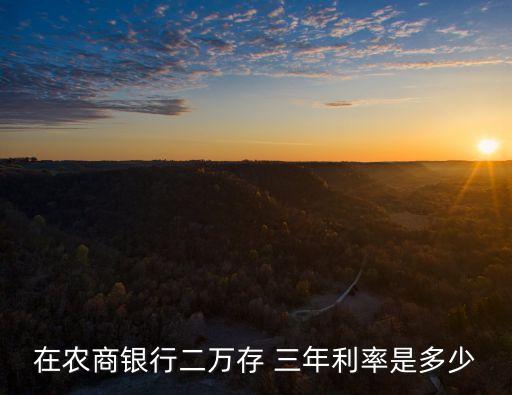 兩萬存三年利息是多少錢,兩萬元存銀行三年利息