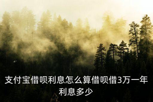 支付寶借唄利息怎么算借唄借3萬一年利息多少