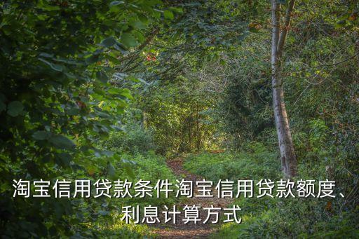 淘寶信用貸款條件淘寶信用貸款額度、 利息計算方式