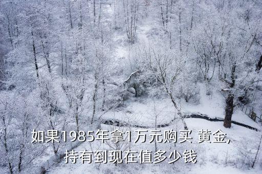 如果1985年拿1萬元購買 黃金,持有到現(xiàn)在值多少錢