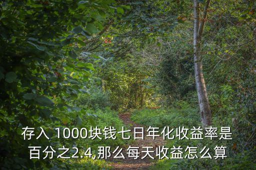 存入 1000塊錢七日年化收益率是百分之2.4,那么每天收益怎么算