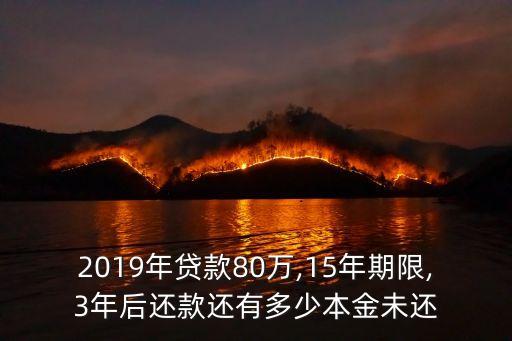 2019年貸款80萬(wàn),15年期限,3年后還款還有多少本金未還