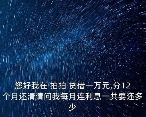 拍拍貸借1萬到賬多少