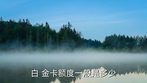 白 金卡額度一般是多少